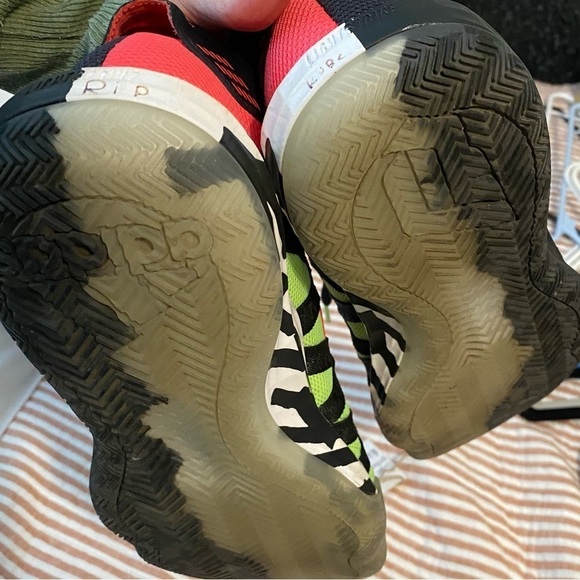 * Adidas Dame 6 Basketball Shoes Size 10 Orange Green Black Athletic - Picture 7 of 7